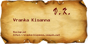 Vranka Kisanna névjegykártya